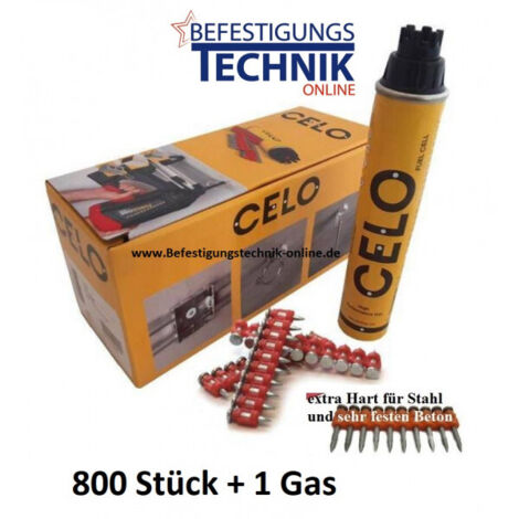 Clous à béton 3,0x32mm XHA extra dur + gaz pour cloueur à béton CELO Force One 40-EN14548
