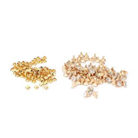 Clous à Rivets Rapides 12mm avec Incrustation de Cristal pour Décoration d'Artisanat en Cuir DIY
