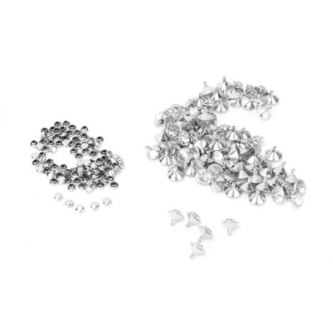 Clous à rivets rapides 12mm avec incrustation de strass pour décoration d'artisanat en cuir DIY (Doré)