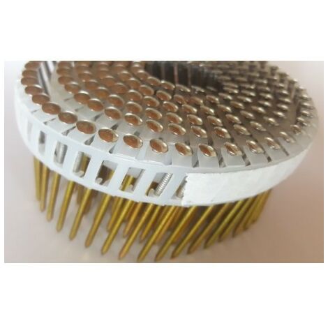Clous à tête bombée 2.3 x 50 mm – Inox A2 crantés – Pour cloueur à liaison PVC – Lot de 5250 unités