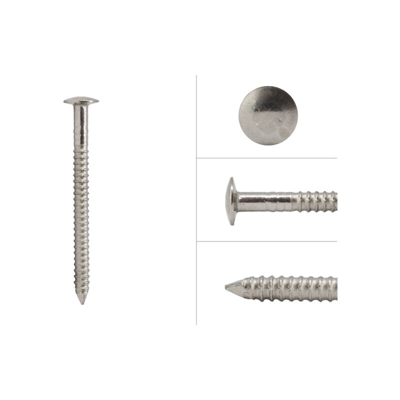 Clous à tête ronde pour bardage en acier inoxydable A4 2.6 x 35 - Boîte de 500g