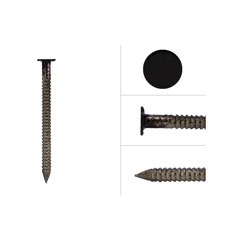 Clous annulaires à tête plate pour bardage Acier inoxydable noir A4 2.9 x 40 - Boîte 500g