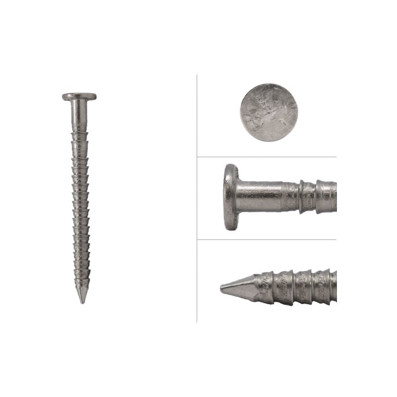 Clous annulaires à tête plate pour bardage en acier inoxydable A4 2,9 x 35 - Boîte de 500g