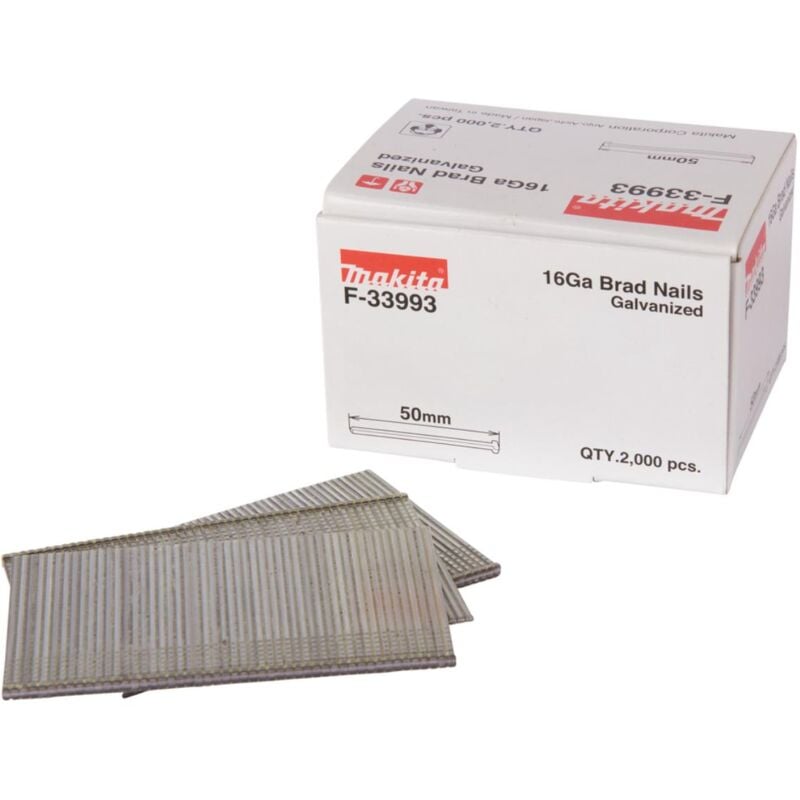 Clous à tête rétreinte 50 mm, 2.000 pces, 16GA 16 ga - 50 mm - 2.000 pces - Makita