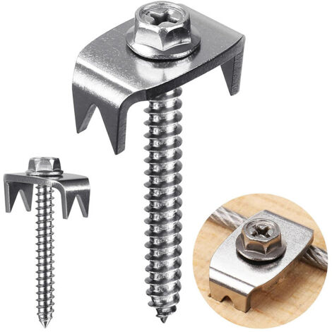 Clous de fixation robustes pour clôtures, fixations pour clôtures en grillage, produits de fixation pour clôtures, clous métalliques réutilisables pour clôtures