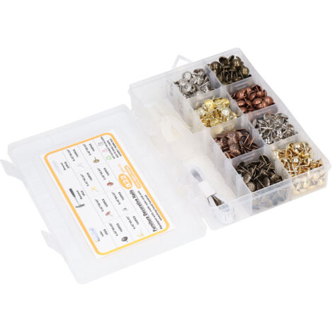 Clous de Rembourrage 822 Pcs en Acier Carbone, 8 Couleurs, avec Marteau et Support pour Meubles et Décorations