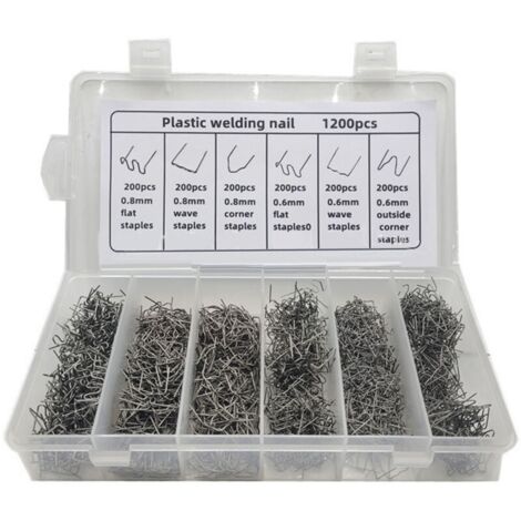 Clous de soudure pour pare-chocs de voiture – 1200 pièces en acier à ressort – Réparation plastique durable – Compatibles avec machines à souder
