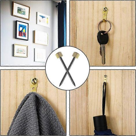 Clous de suspension pour cadres en plâtre, 20 pièces, 1,4 x 25 mm, avec boîte de rangement en plastique.-AquaForge