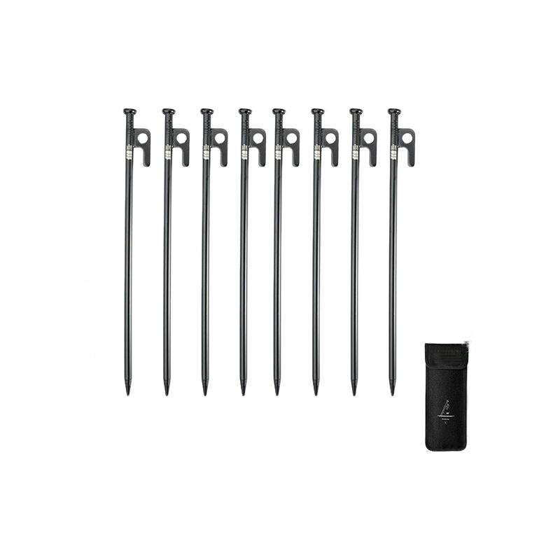 Clous de tente lourds, clous de tente en acier forgé, sardine de camping de 30 cm avec crochet clous de fixation au sol dur, utilisés pour les tentes