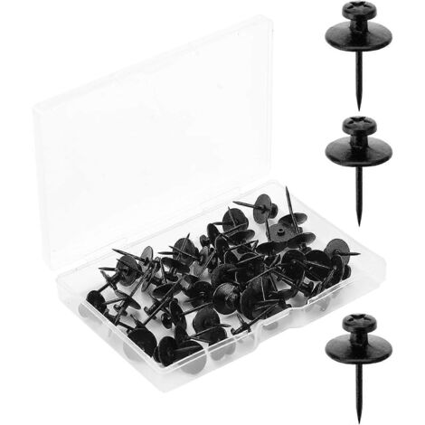 Clous double face pour tableaux, paquet de 50, noirs, punaises, clous muraux, clous de tableau, clous de tableau, punaises pour accrocher des tableaux, crochet pour tableaux-AquaForge