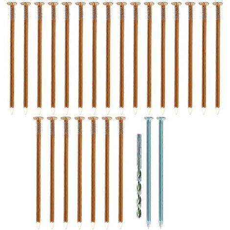 Clous en cuivre pour abattre des arbres, clous en cuivre pur de 8,9 cm (3,5 pouces) en vrac, couleur cuivre argentée