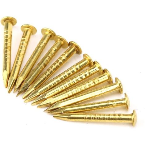 Clous en laiton doré de 15 mm (100 unités) pour le bois, la suspension de cadres photo et de miroirs.