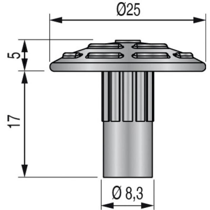 Dinac - Clou podotactile lou inox extérieur à sceller b 250