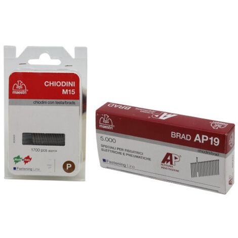 Clous pour agrafeuse Electro 120 – AP19 – Pack de 5000 pièces pour usage professionnel – Romeo Maestri