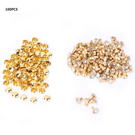 Clous Rivets 6mm à Cristaux pour Décoration Cuir DIY et Accessoires