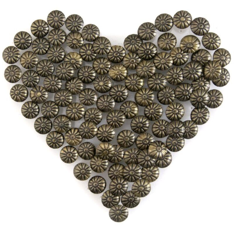 Beijiyi - Clous Tapissier Laiton Cuivre Meubles Décoratifs 14mm Motif de Fleurs diy Clous 200pcs
