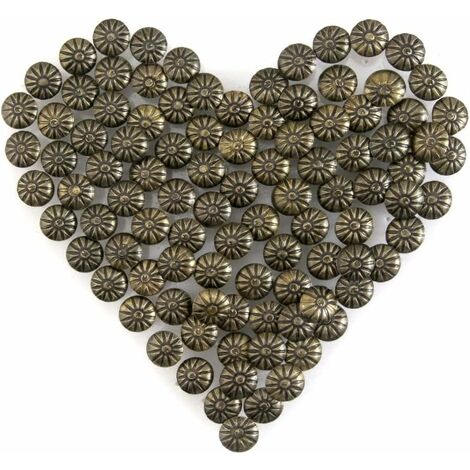 Clous Tapissier Laiton Cuivre Meubles Décoratifs 14mm Motif de Fleurs DIY Clous 200pcs