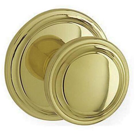 CLOVAN pomo laton 2000l pulido brillo , Pomo para puerta 2000/LPlaca grande 80mmLatón pulido.