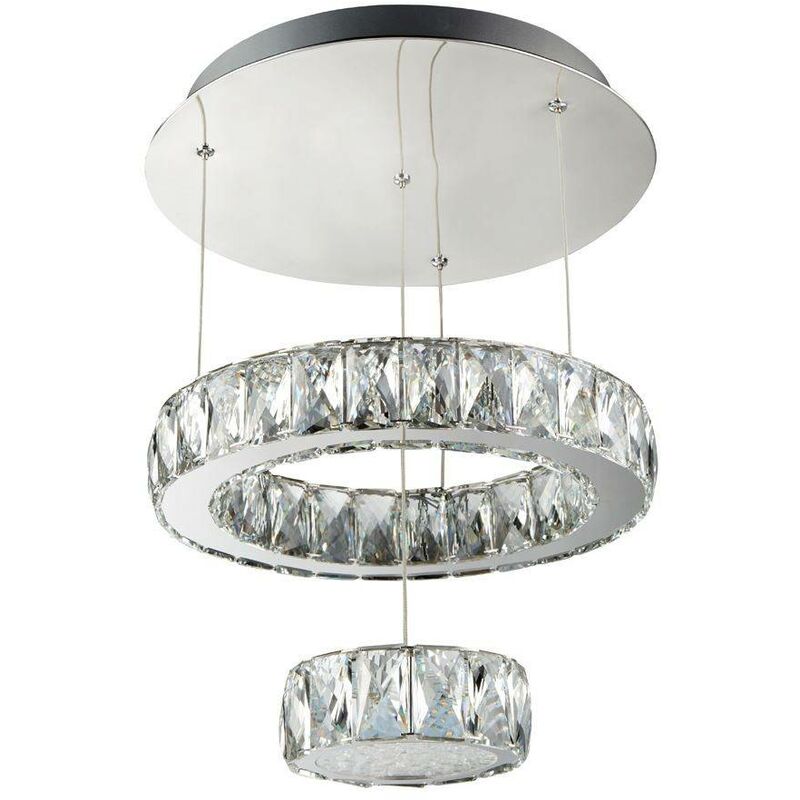 Searchlight Lighting - Searchlight Clover - Integrated LED Ceiling Semi Flush Light Chrome