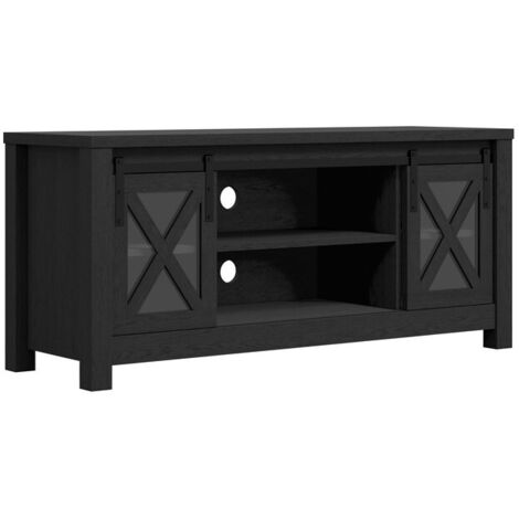 Clover Media Unit - Engineered Wood - L39 x W119 x H55 cm - Black - Flat Pack