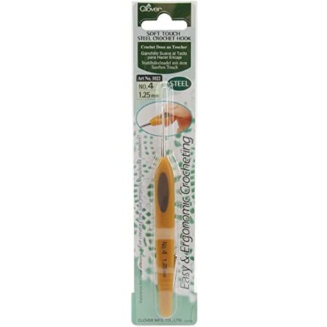 Clover Soft Touch Steel Crochet Hook No.4 1.25mm