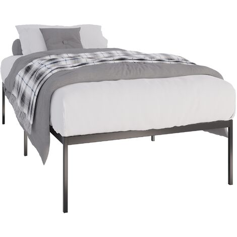 CLP – Cadre de lit métallique Fargo 100x200 cm – Lattes intégrées en métal – Hauteur 42,5 cm – Capacité 160 kg – Design minimaliste