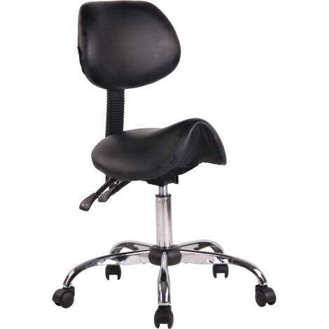 CLP – Chaise de travail Stuttgart similicuir noir – Hauteur réglable 46-58 cm – Dossier ajustable – Assise rembourrée pour confort prolongé