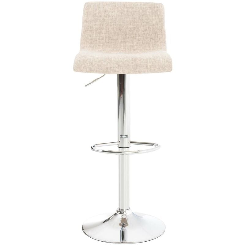 CLP - Définissez 2 tabourets à cadre en acier et siège de tissu diverses lignes de conception de couleurs colore : Crème