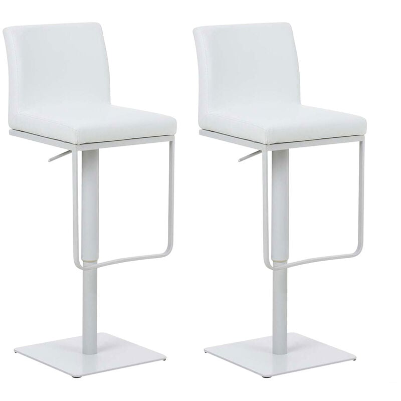 CLP - Lot de 2 tabouret de bar Panama similicuir Blanc Blanc