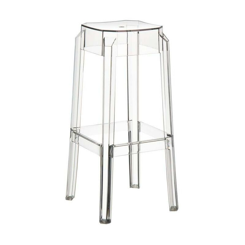 CLP - Définissez 2 tabourets conception en plastique exclusif pour les différentes couleurs disponibles en plein air disponibles colore : transparent