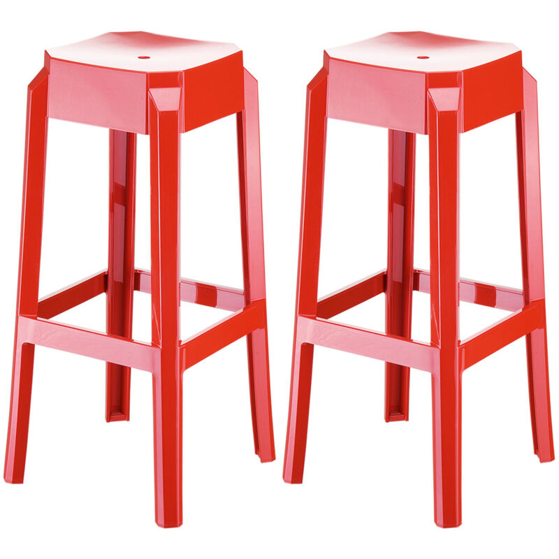 CLP - Définissez 2 tabourets conception en plastique exclusif pour les différentes couleurs disponibles en plein air disponibles colore : Roso