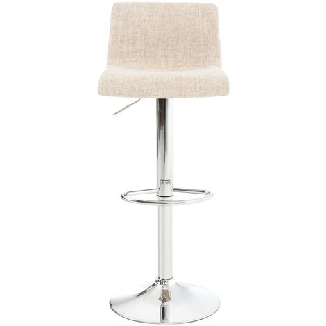 CLP – Lot de 2 tabourets de bar hauteur réglable – Siège en tissu 100% polyester – Piètement métal chromé – Charge max 110 kg