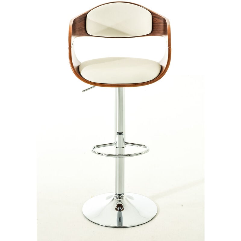 CLP - Set 2 tabourets rétro kingston en noyer / blanc comme