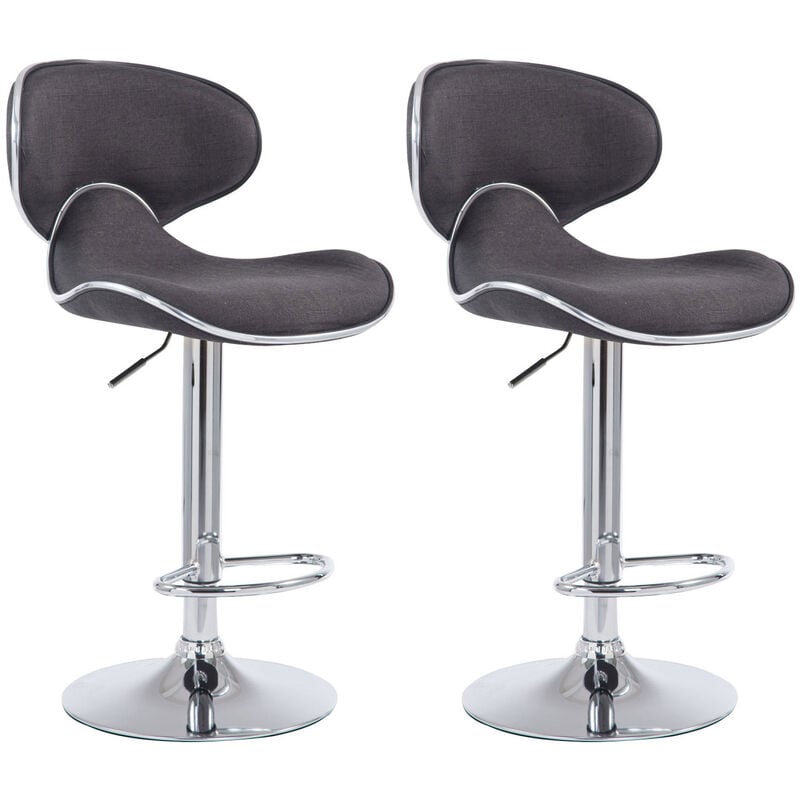 CLP - Ensemble de 2 tabourets de cuisine avec design exclusif en différentes couleurs tissu colore : gris foncé