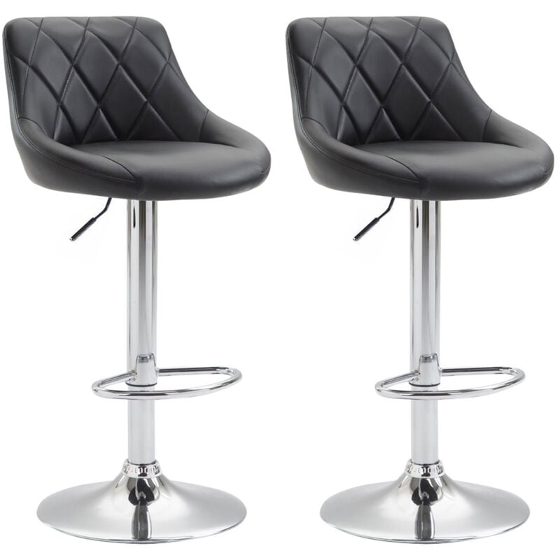 CLP - Stocks SooL 2 pcs en chaises de cuisine pivotantes en cuir eco avec des repousses de pied de différentes couleurs Couleur : Noir