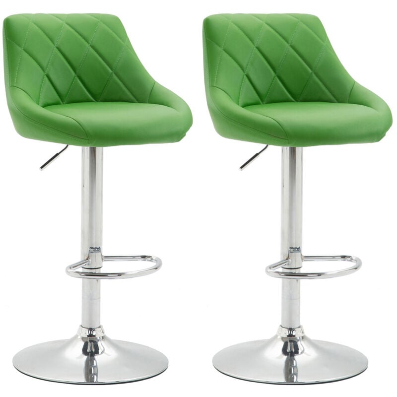 CLP - Stocks SooL 2 pcs en chaises de cuisine pivotantes en cuir eco avec des repousses de pied de différentes couleurs Couleur : Vert