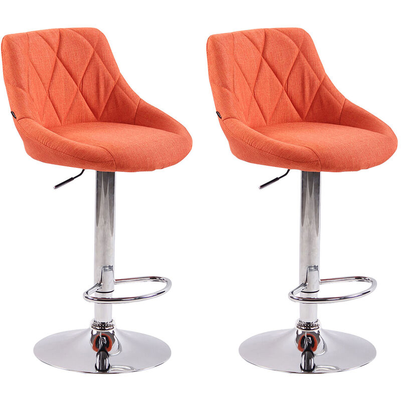 CLP - Lot de 2 tabourets de bar Lazio tissu Orange
