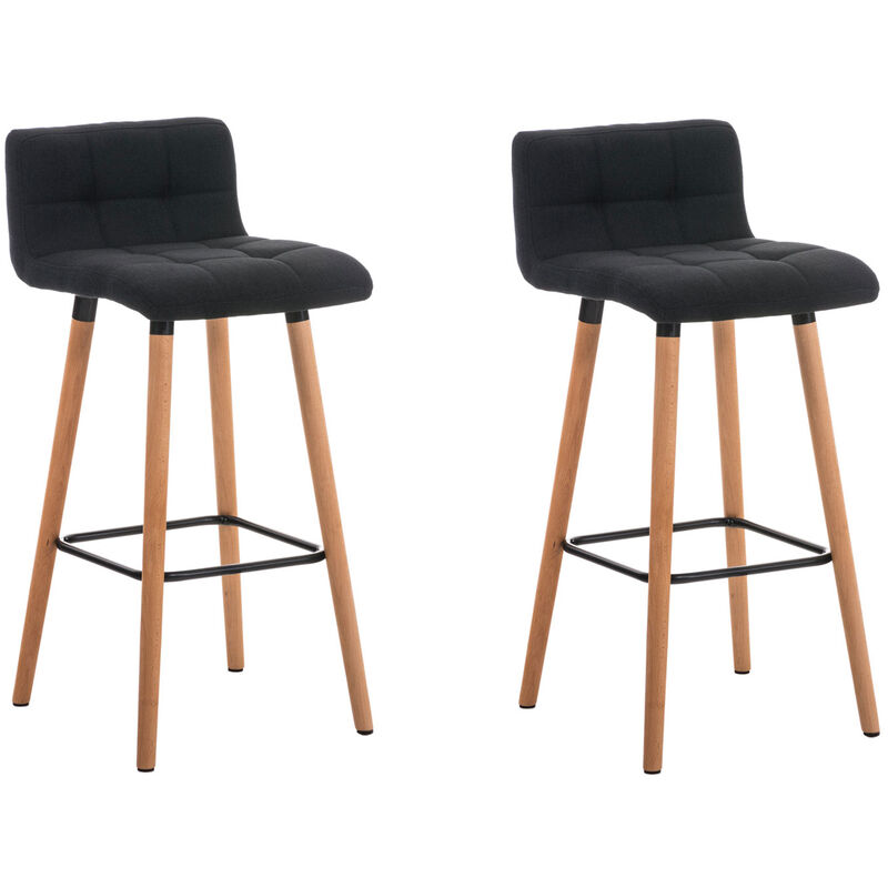 Lot de 2 Tabourets de Bar Lincoln V2 Tissu Nature Gris foncé