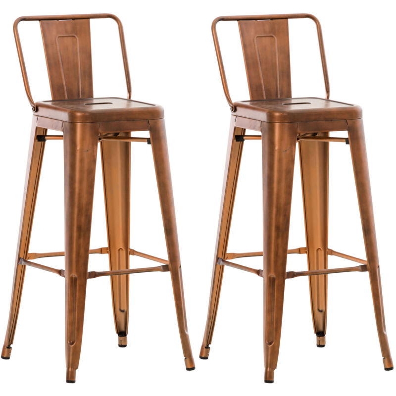 CLP - Définir 2 tabourets de bar en métal Mason Rame
