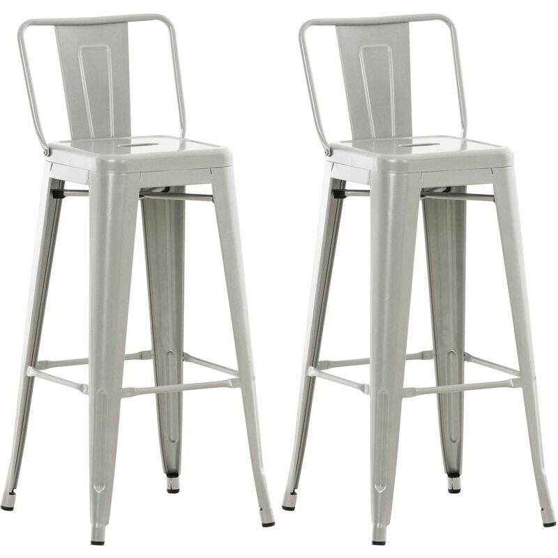 CLP - Lot de 2 Tabourets de bar Mason Argent
