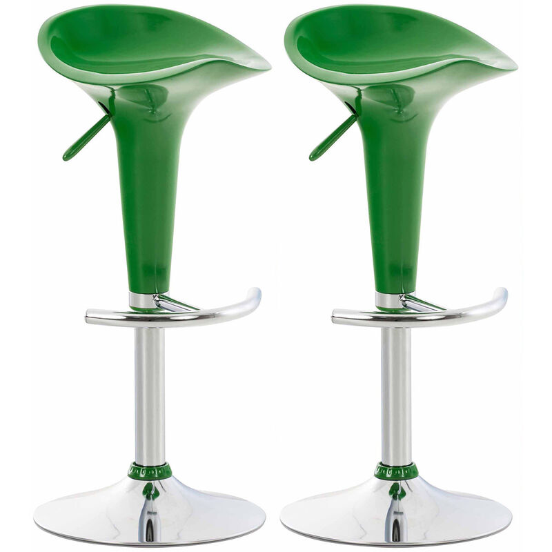 CLP - Ensemble de tabourets de 2 pc élégants en plastique en plastique Swivels réglables en différentes couleurs Couleur : Vert