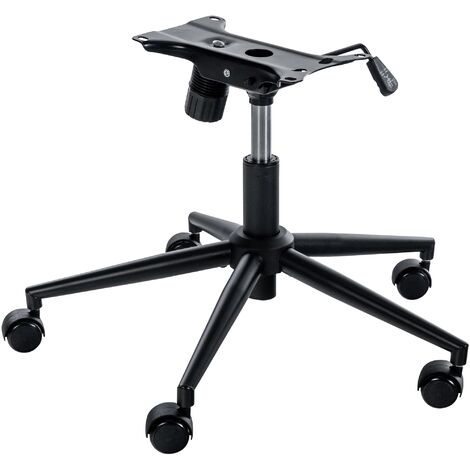 CLP – Piètement de remplacement pour chaise de bureau noir – Hauteur réglable 39-44,5 cm – Largeur 74 cm – Capacité 120 kg – Métal chromé
