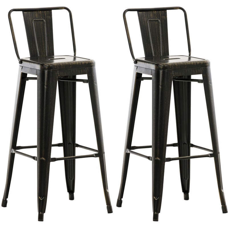 Set 2 Sgabelli Bar in Metallo MASON nero-oro