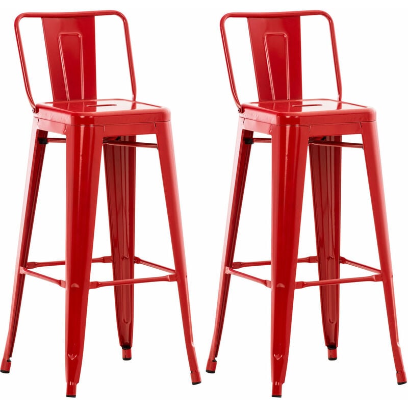 Set 2 Sgabelli Bar in Metallo mason rosso