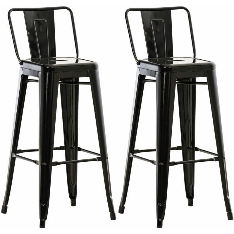 Set 2 Sgabelli Bar in Metallo MASON nero