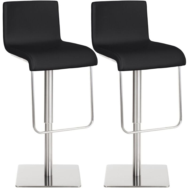 

Set 2 Taburetes Limon en Cuero PU Negro Acero inoxidable