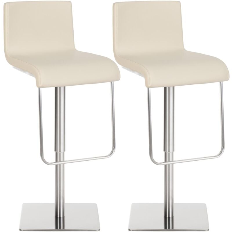 

Set 2 Taburetes Limon en Cuero PU Crema Acero inoxidable