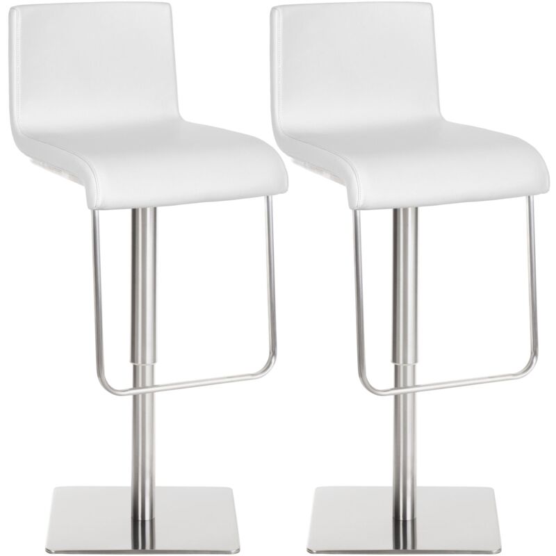 

Set 2 Taburetes Limon en Cuero PU Blanco Acero inoxidable