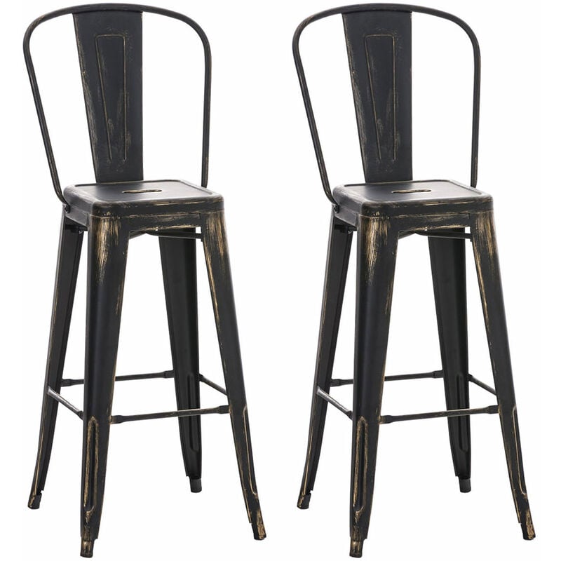 

CLP - Set 2x Taburete Industrial Aiden Negro/dorado