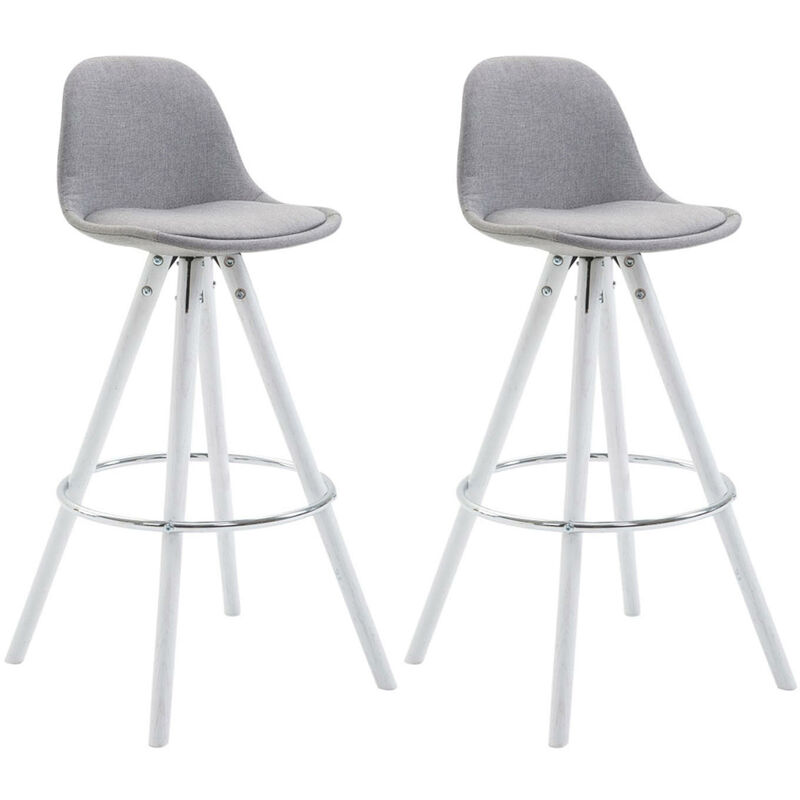 

CLP - Set 2x Taburetes Franklin Rund en Tela Gris Blanco (roble)